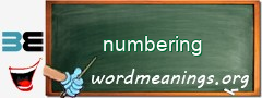 WordMeaning blackboard for numbering